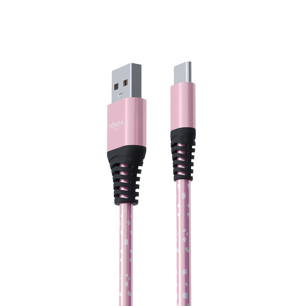 Кабель для зарядки USB(A)-Type C FORZA Звёздное небо, 1м, 2А, 4 цвета, пакет, арт.№ 916-226