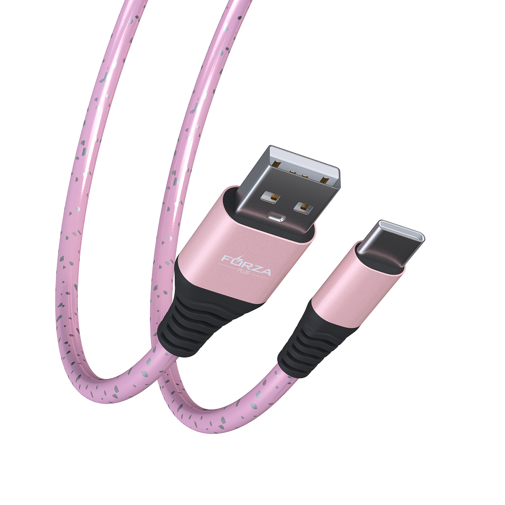 Кабель для зарядки USB(A)-Type C FORZA Звёздное небо, 1м, 2А, 4 цвета, пакет, арт.№ 916-226