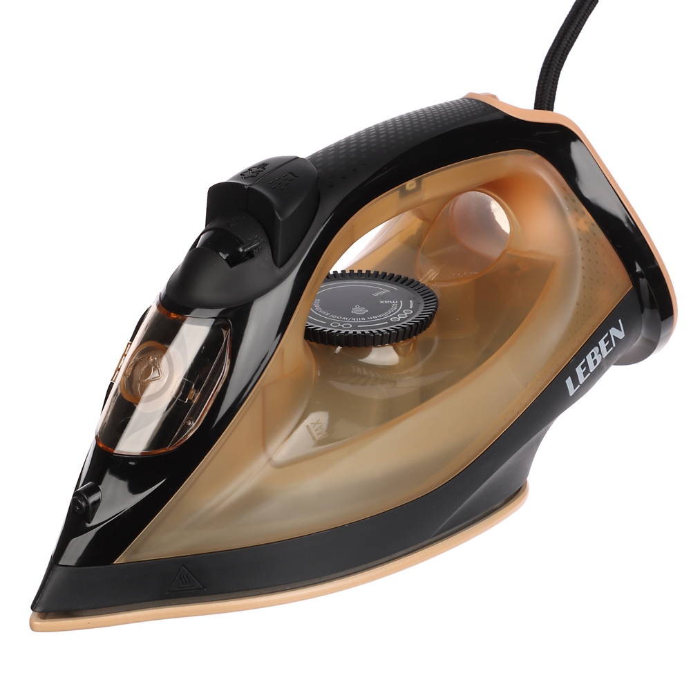 LEBEN Утюг с отпаривателем, 1600 Вт, подошва - керамическое покрытие, бак 150 мл, арт.№ 249-048