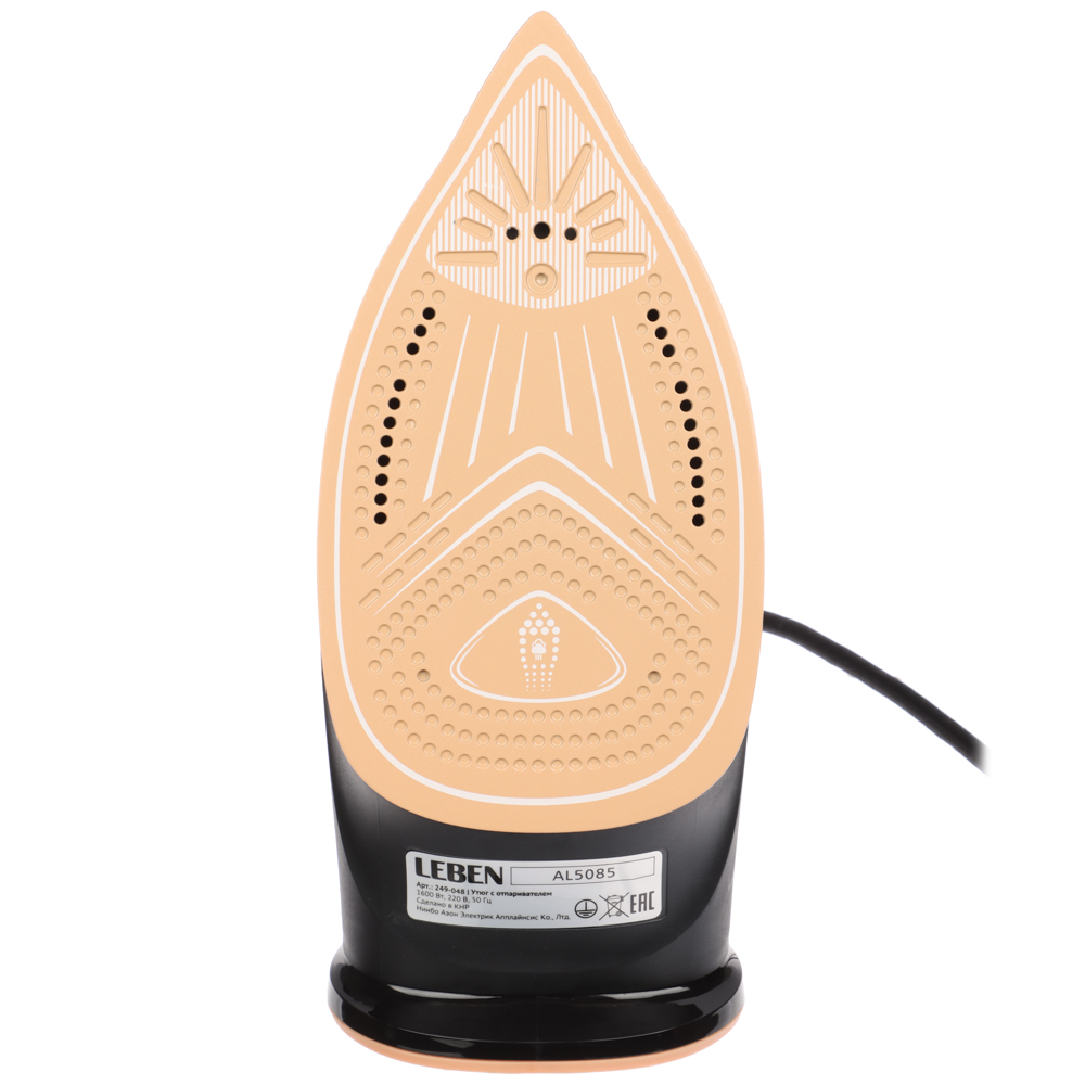 LEBEN Утюг с отпаривателем, 1600 Вт, подошва - керамическое покрытие, бак 150 мл, арт.№ 249-048