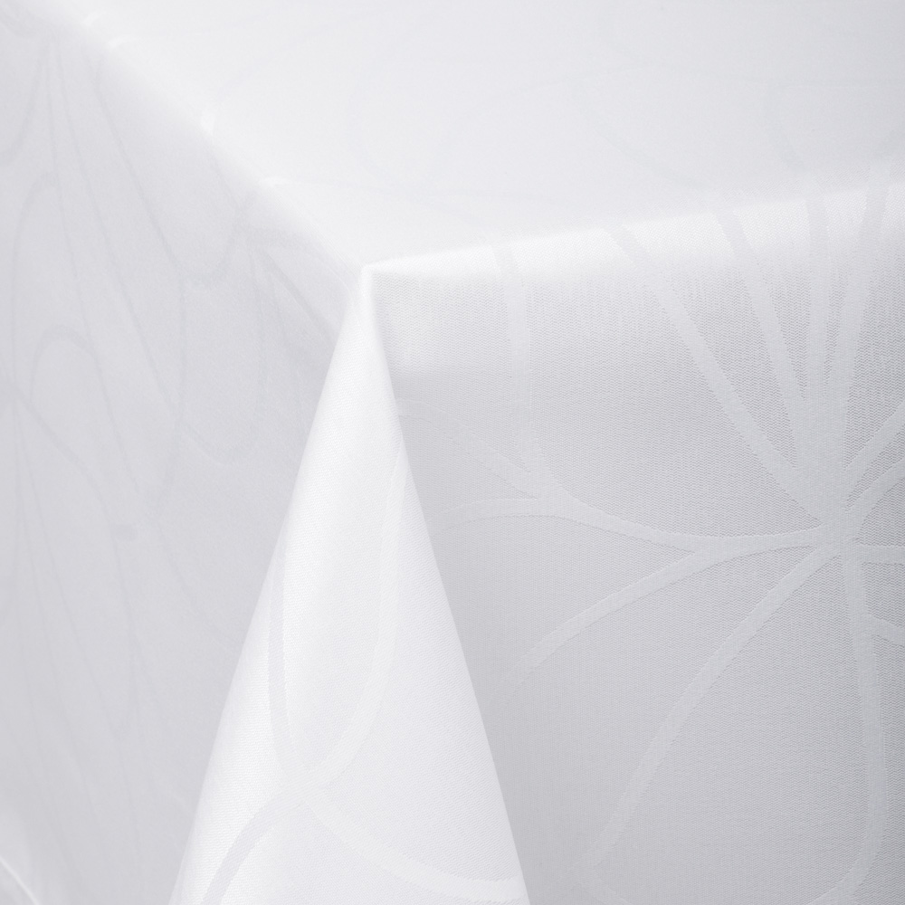 PROVANCE Маковое поле Скатерть жаккард 140х230см с водоотталкивающей пропиткой, 100% полиэстер, бел, арт.№ 488-098