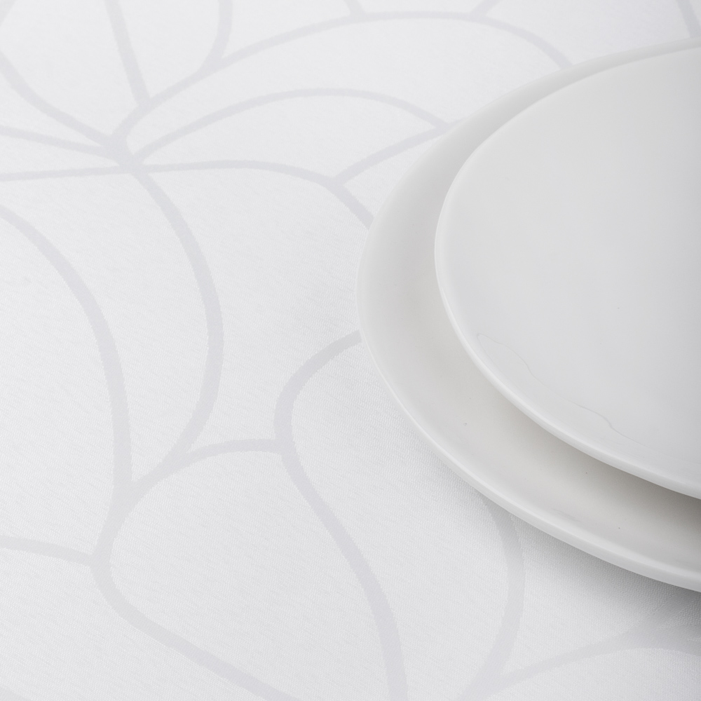 PROVANCE Маковое поле Скатерть жаккард 140х230см с водоотталкивающей пропиткой, 100% полиэстер, бел, арт.№ 488-098