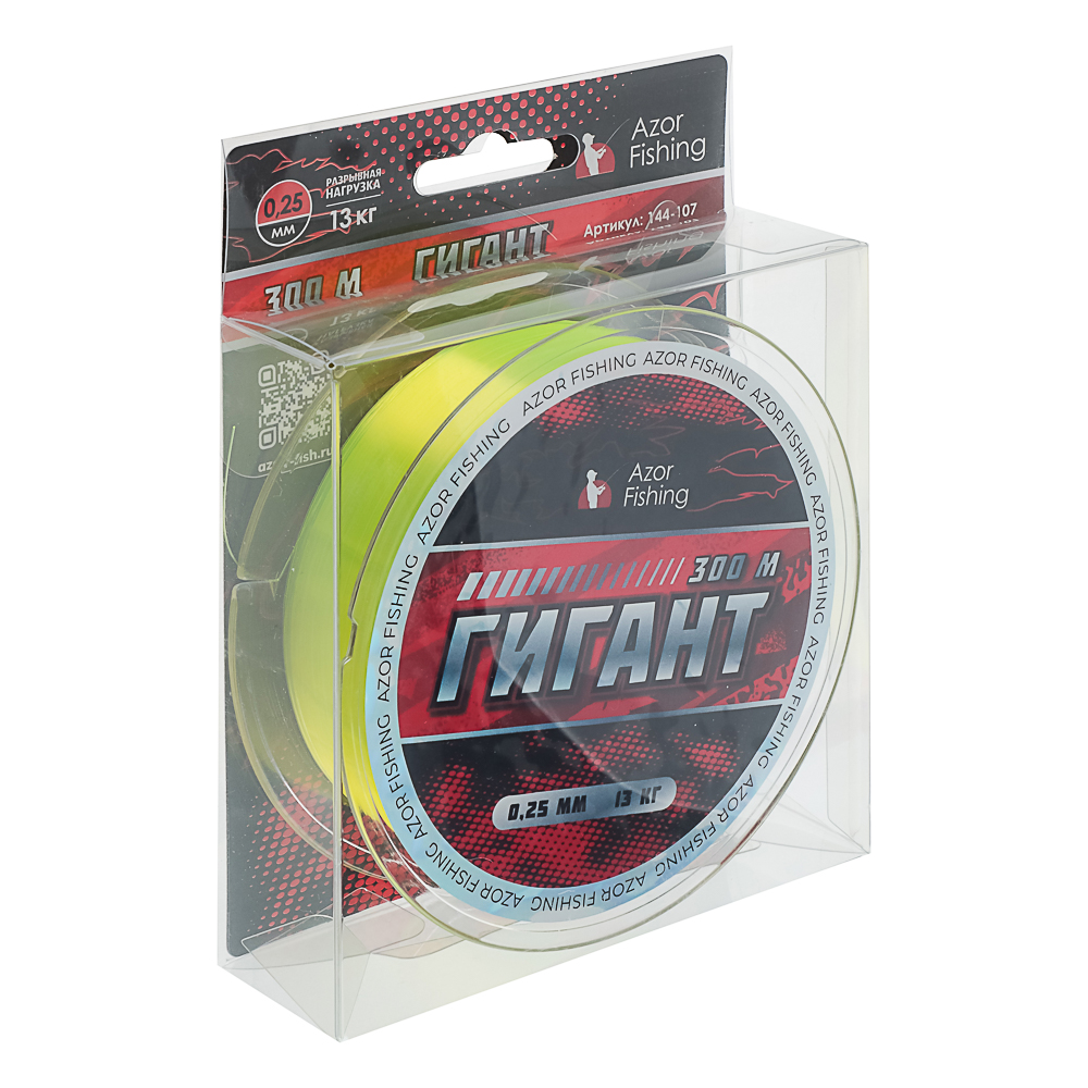AZOR FISHING Леска ГИГАНТ, 300м, 0,25мм, арт.№ 144-107