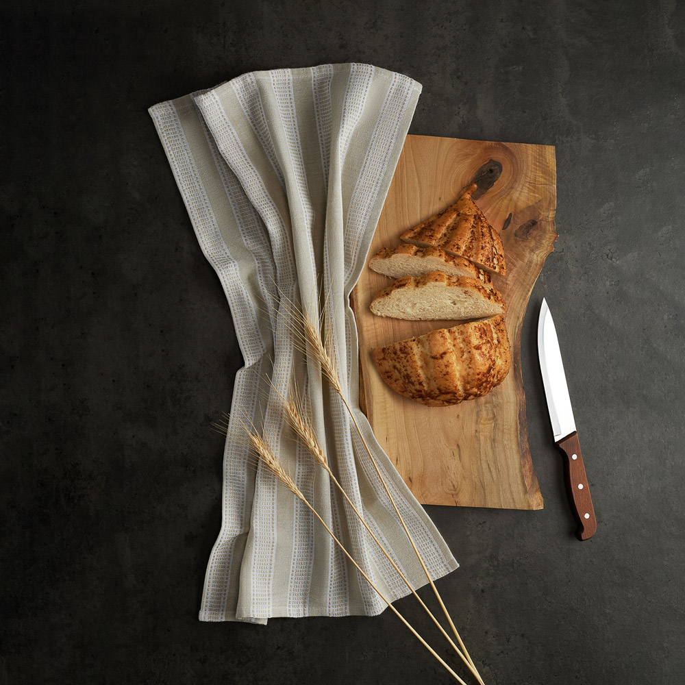 PROVANCE Эвкалипт Полотенце кухонное, 40х60см, 100% хлопок, полоска, зелёный, арт.№ 434-007