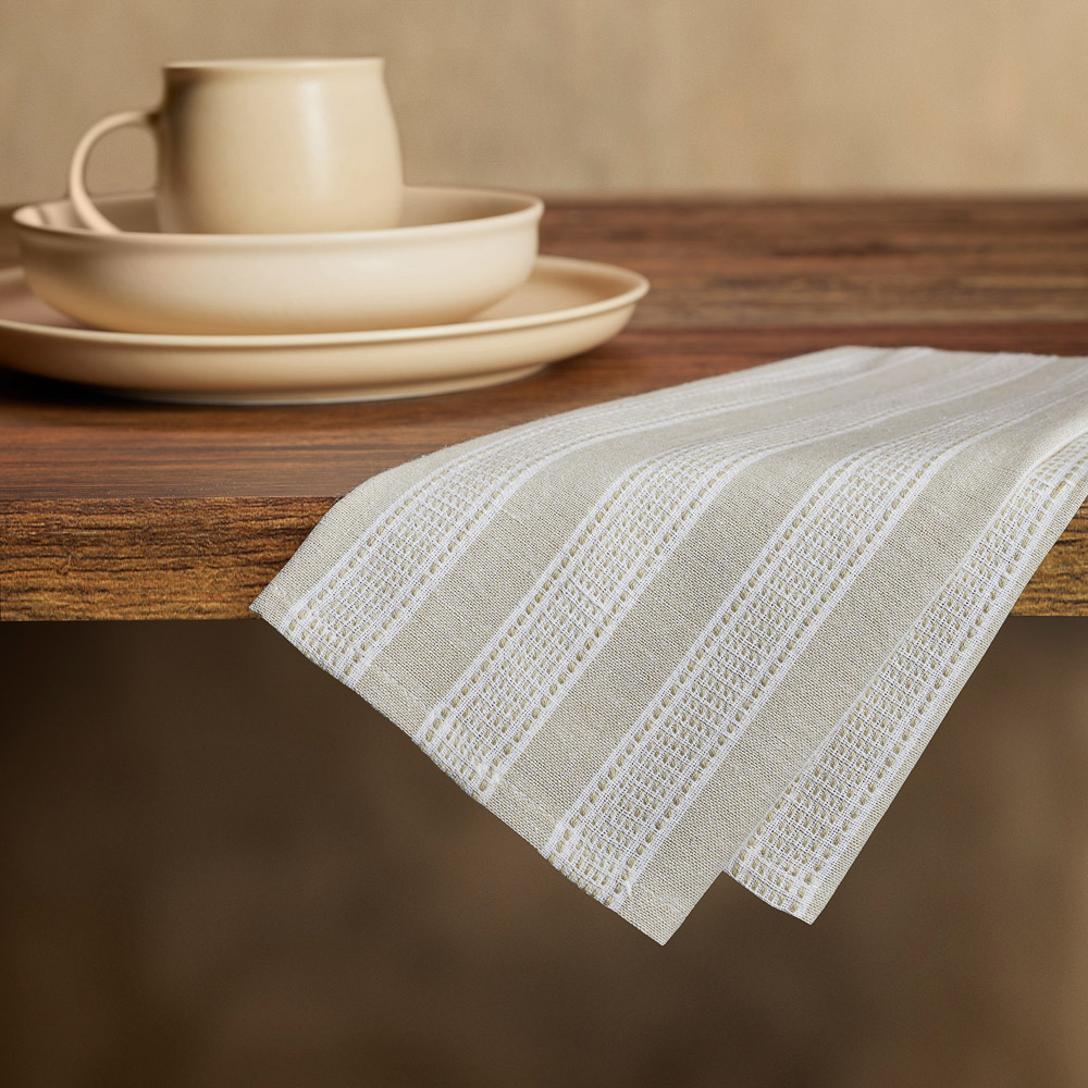 PROVANCE Эвкалипт Полотенце кухонное, 40х60см, 100% хлопок, полоска, зелёный, арт.№ 434-007