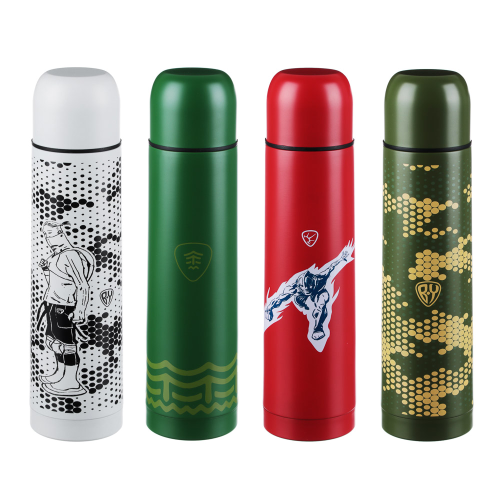 BY Герои Термос металлический 1,00л Bullet, 4 дизайна, арт.№ 841-827