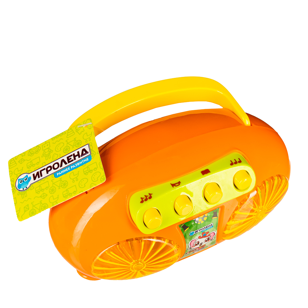 ИГРОЛЕНД Плеер-магнитофон, свет, звук, 2АА, ABS, 13х10х8см, 3 дизайна, арт.№ 272-676