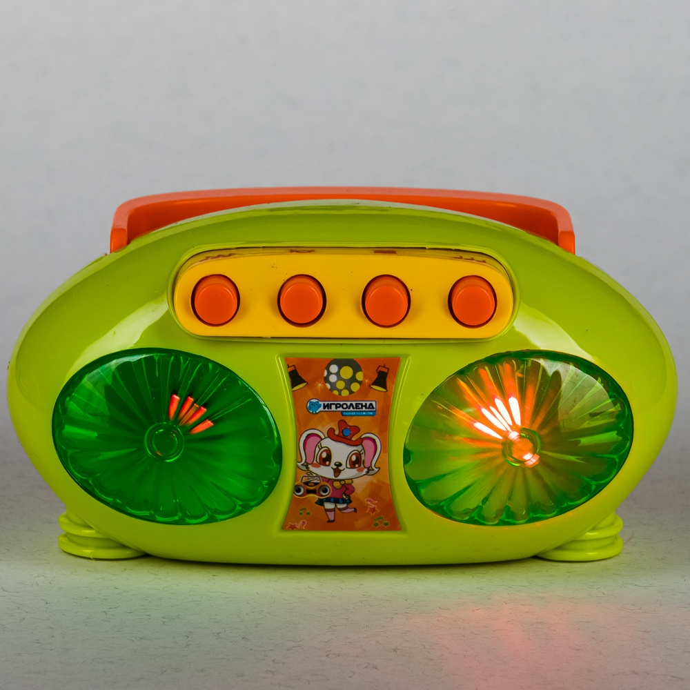 ИГРОЛЕНД Плеер-магнитофон, свет, звук, 2АА, ABS, 13х10х8см, 3 дизайна, арт.№ 272-676