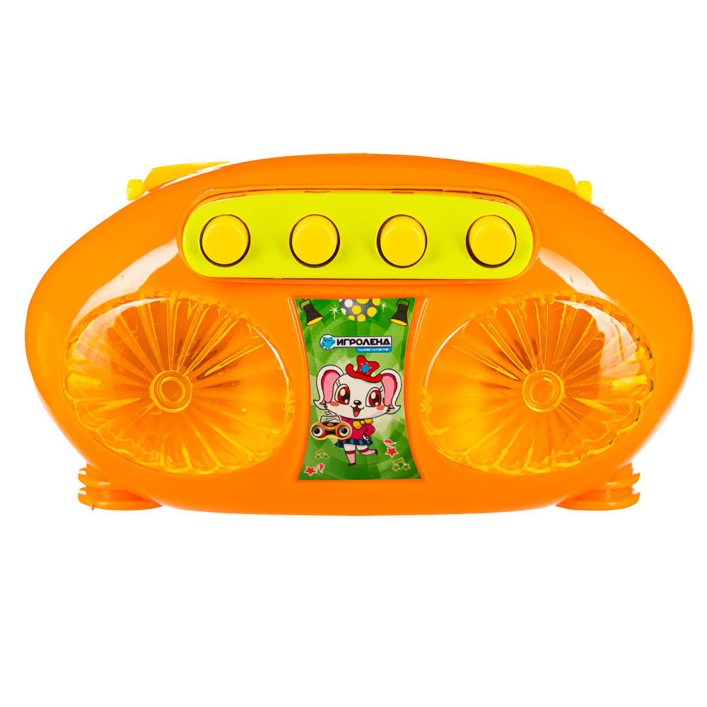 ИГРОЛЕНД Плеер-магнитофон, свет, звук, 2АА, ABS, 13х10х8см, 3 дизайна, арт.№ 272-676