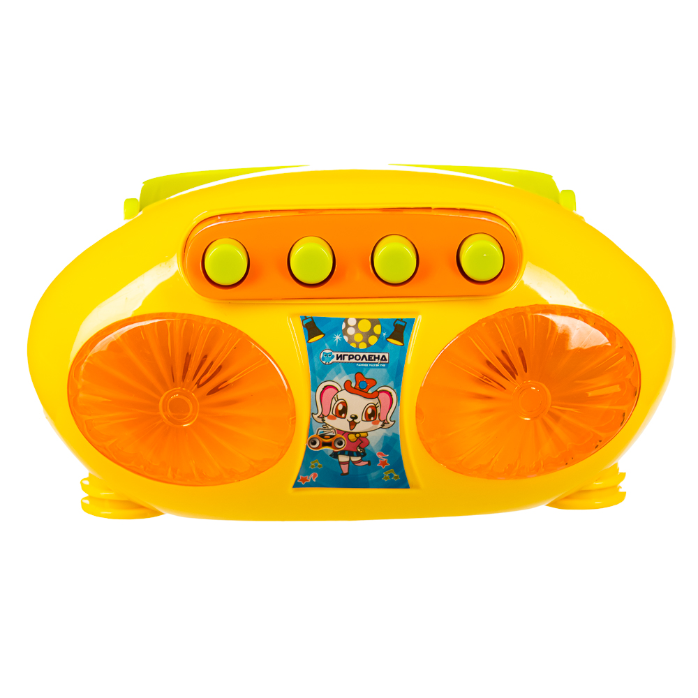 ИГРОЛЕНД Плеер-магнитофон, свет, звук, 2АА, ABS, 13х10х8см, 3 дизайна, арт.№ 272-676