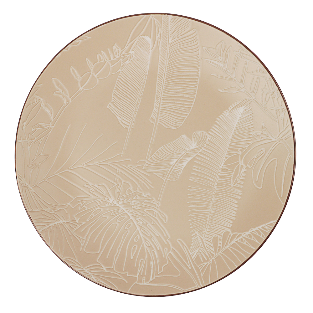 MILLIMI Листья Тарелка подстановочная, 26,5х2,5см, керамика, бежевый, арт.№ 824-057