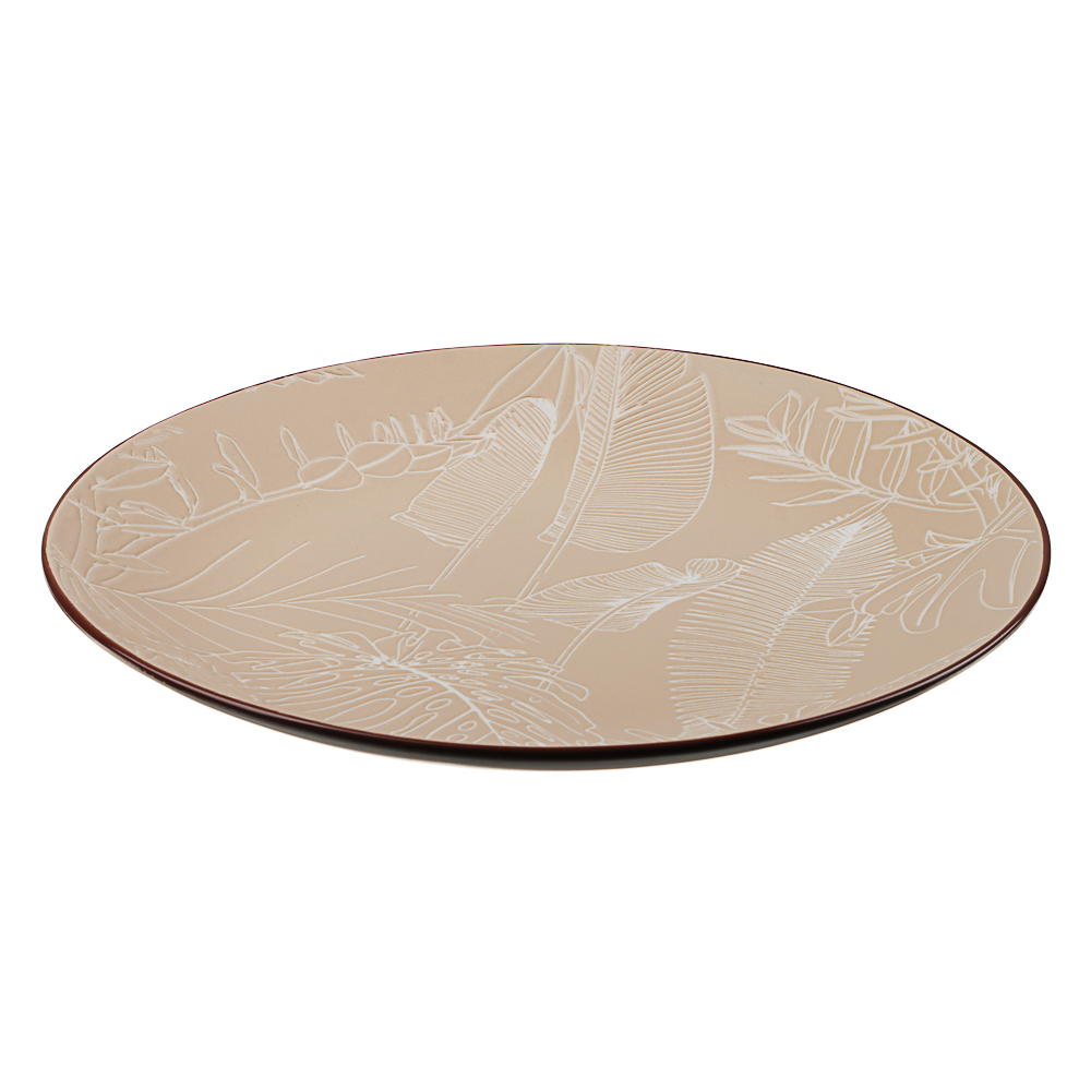 MILLIMI Листья Тарелка подстановочная, 26,5х2,5см, керамика, бежевый, арт.№ 824-057