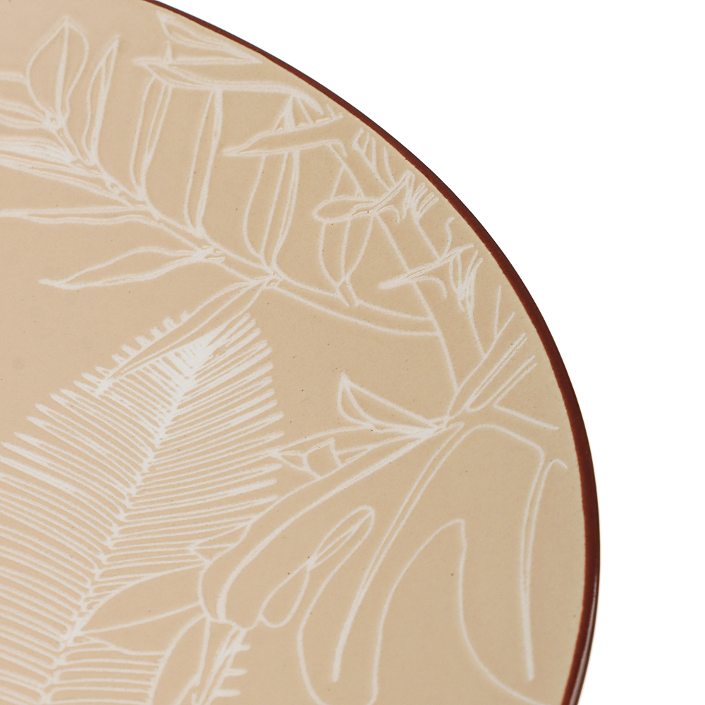 MILLIMI Листья Тарелка подстановочная, 26,5х2,5см, керамика, бежевый, арт.№ 824-057