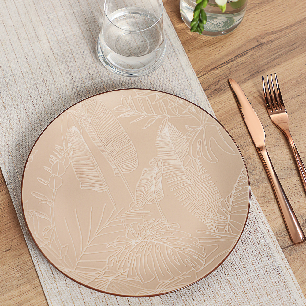 MILLIMI Листья Тарелка подстановочная, 26,5х2,5см, керамика, бежевый, арт.№ 824-057