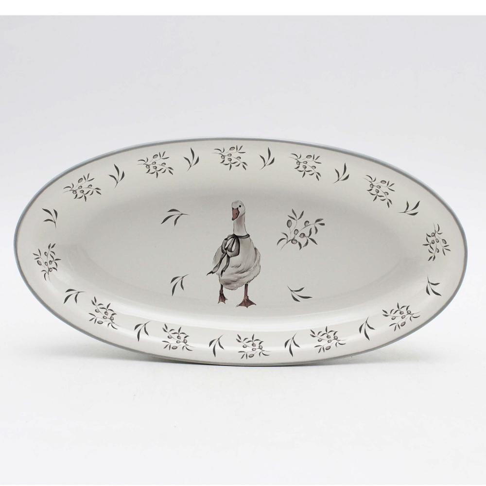 Блюдо овальное Гуси тм MILLIMI, 28х14х2см, керамика, арт.№ 824-358