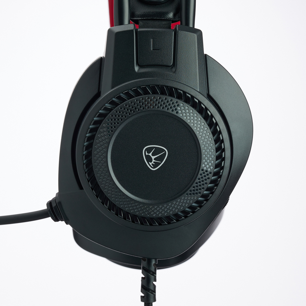 Наушники проводные с микрофоном игровые BY Сabasset 3.5мм 4pin-SPK+MIC 3,2 м, красные, арт.№ 410-080