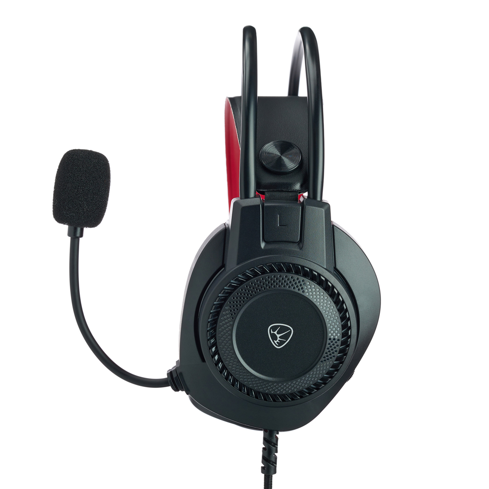 Наушники проводные с микрофоном игровые BY Сabasset 3.5мм 4pin-SPK+MIC 3,2 м, красные, арт.№ 410-080