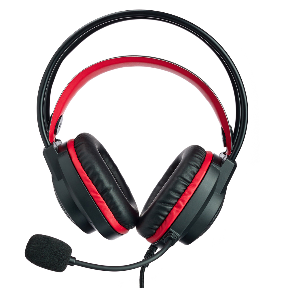 Наушники проводные с микрофоном игровые BY Сabasset 3.5мм 4pin-SPK+MIC 3,2 м, красные, арт.№ 410-080