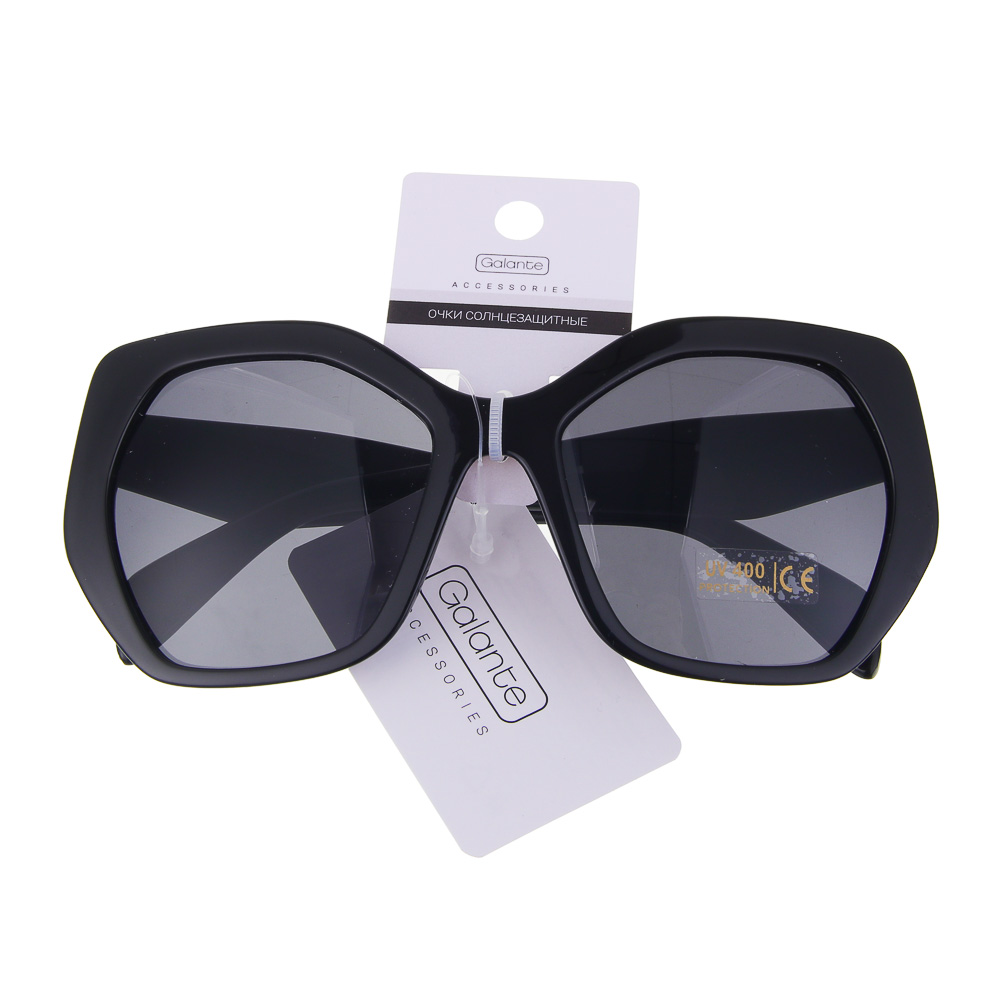GALANTE Очки солнцезащитные, пластик, 137x51мм, черные, арт.№ 304-499