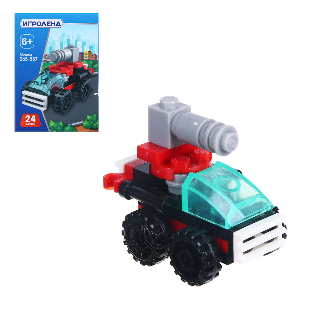 ИГРОЛЕНД Город Конструктор пожарная помощь 25 дет., ABS, 10х7х3 см, 8 дизайнов, арт.№ 265-587