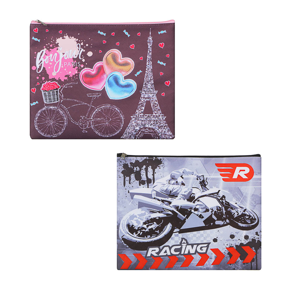 Френч Новел / Спорт Эффект Папка для тетрадей 24x20см, для A5, молния сверху, плотный ПВХ с печатью, арт.№ 236-067