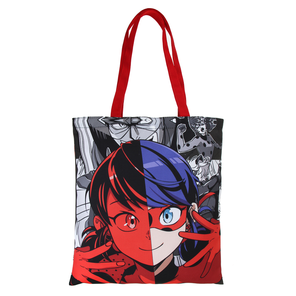 Ледибаг Сумка-шоппер, 38x42см, внутр.карман, ручки 58 см, ПЭ под ткань, серия "Манга", арт.№ 811-036