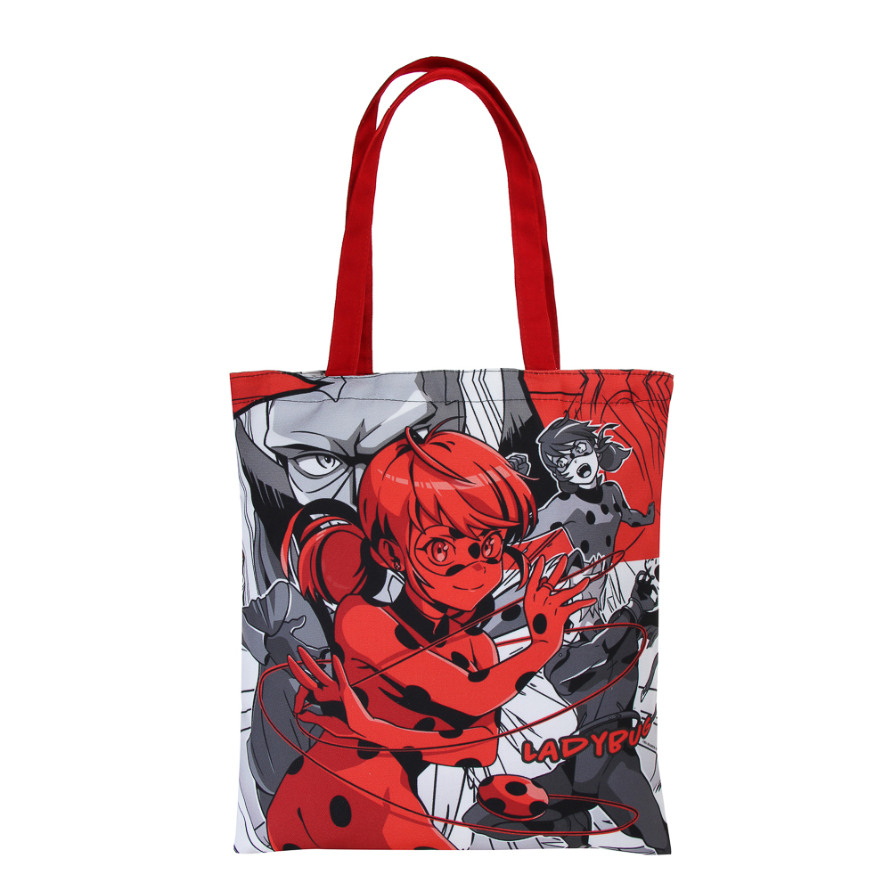 Ледибаг Сумка-шоппер, 38x42см, внутр.карман, ручки 58 см, ПЭ под ткань, серия "Манга", арт.№ 811-036