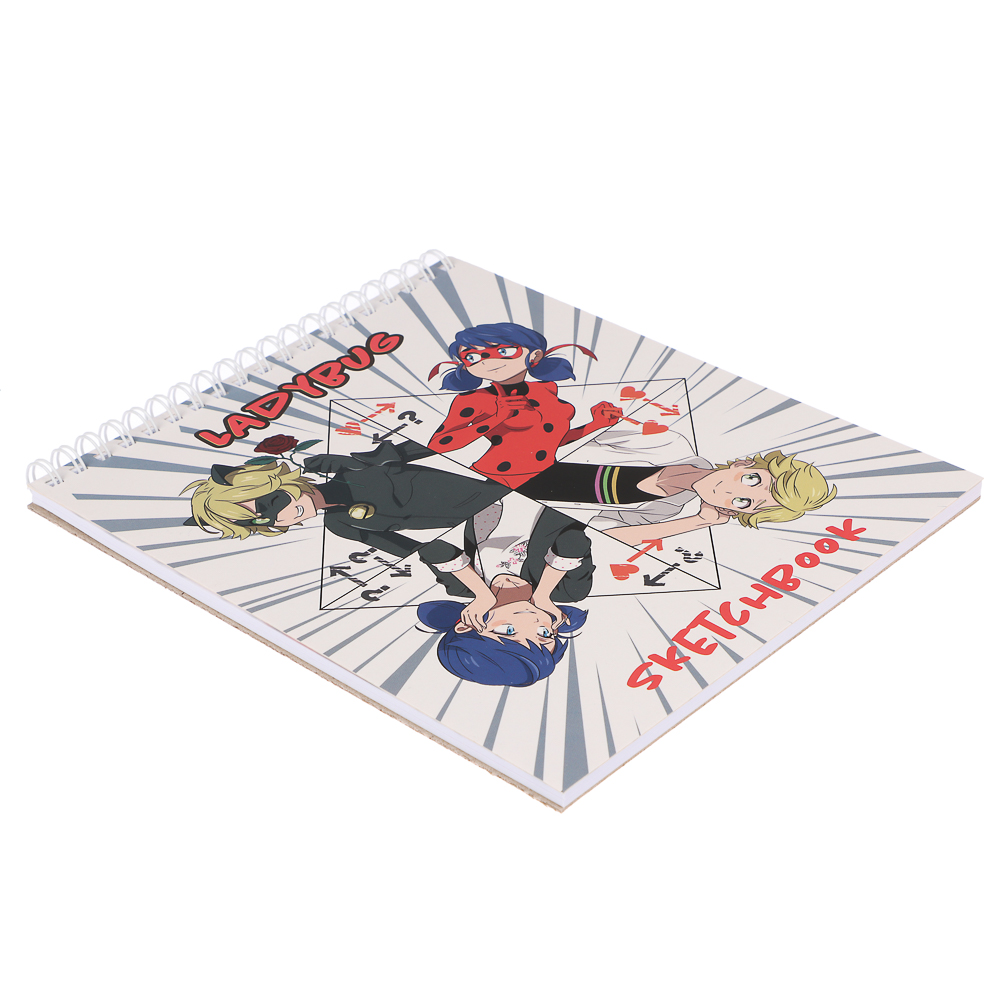 Ледибаг/Супер-Кот Блокнот для зарисовок (скетчбук) 19,5х16,4см, 30л., спираль, тв.подл., "Манга", арт.№ 811-041