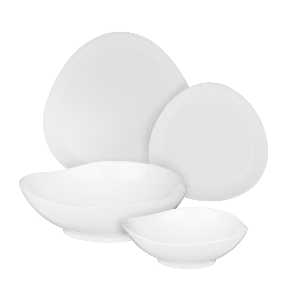 MILLIMI Набор столовой посуды 13 пр., треугольный, опаловое стекло, арт.№ 818-053