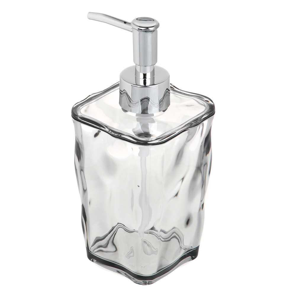 VETTA Дозатор для жидкого мыла, акрил, 17,5x7,5x7,5 см, 365 мл, камень, дымка, арт.№ 478-221