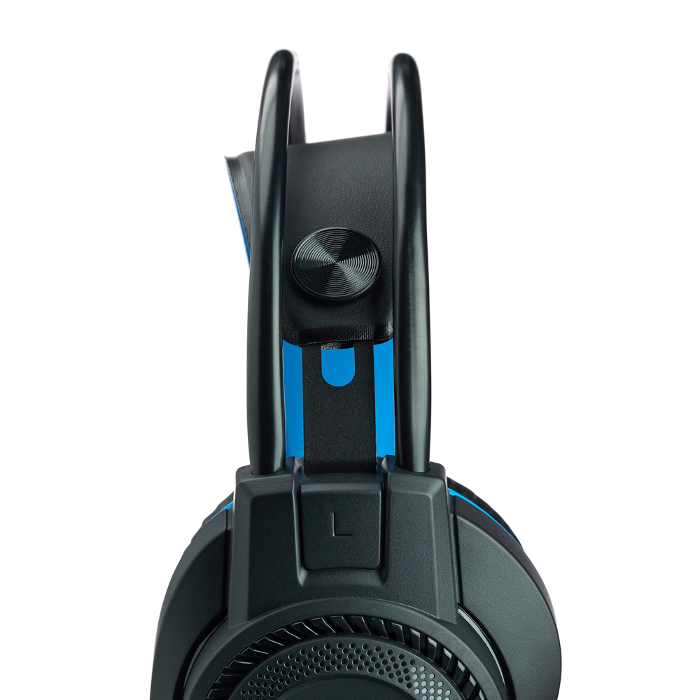 Наушники проводные с микрофоном игровые BY Сabasset 3.5мм 4pin-SPK+MIC 3,2 м, синие, арт.№ 410-081