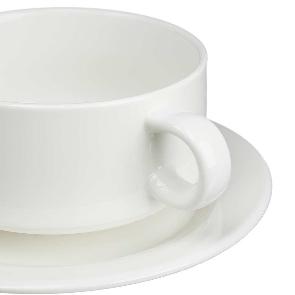 Ivlev Chef Элеганс Бульонница с блюдцем, 330мл, 15см, фарфор, арт.№ 824-561