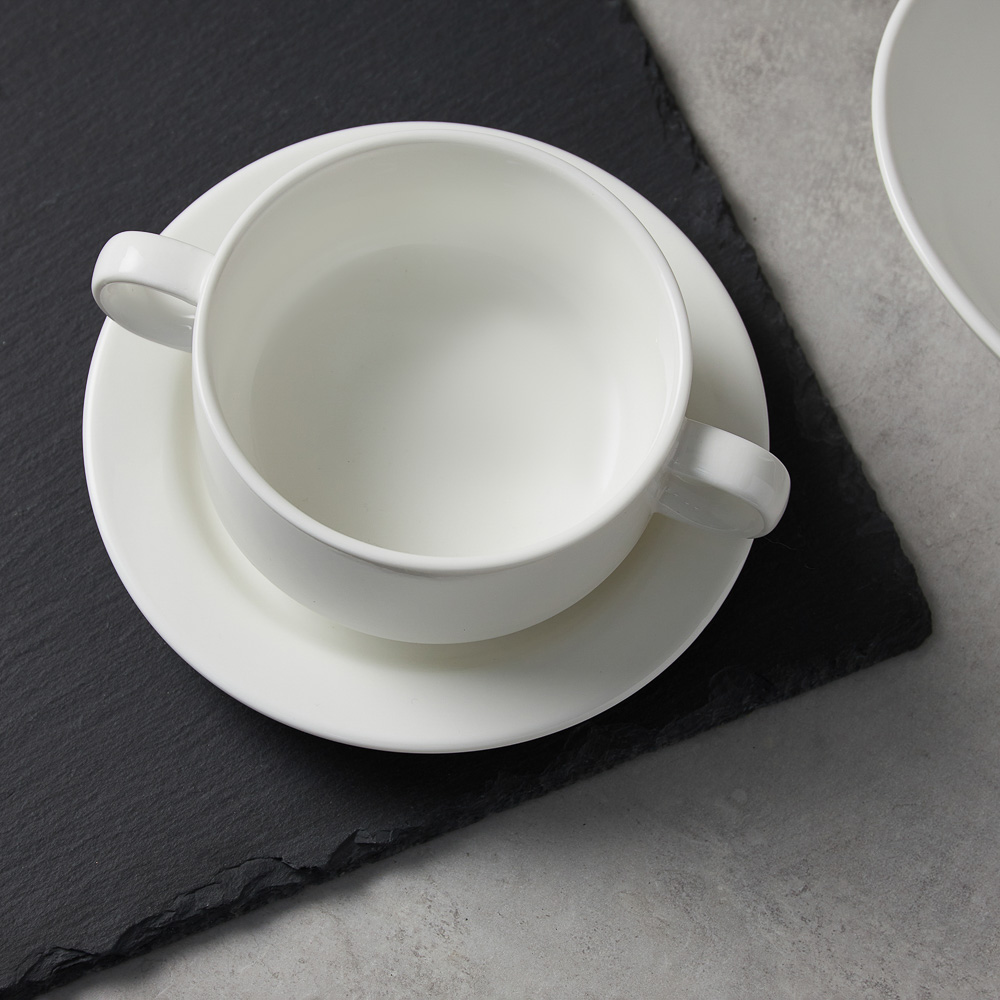 Ivlev Chef Элеганс Бульонница с блюдцем, 330мл, 15см, фарфор, арт.№ 824-561