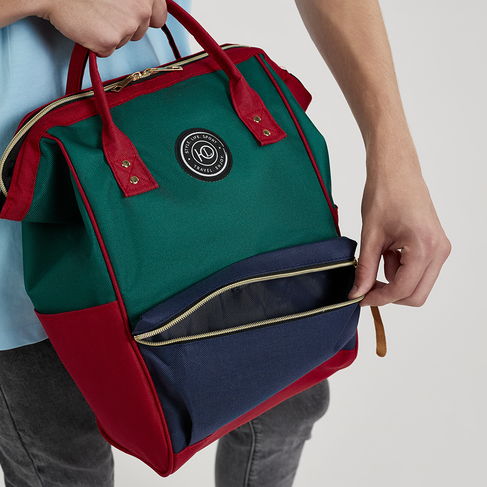 ЮL Сумка-рюкзак, полиэстер, 37х24х18см, зеленый, СМЖ18-1, арт.№ 337-158