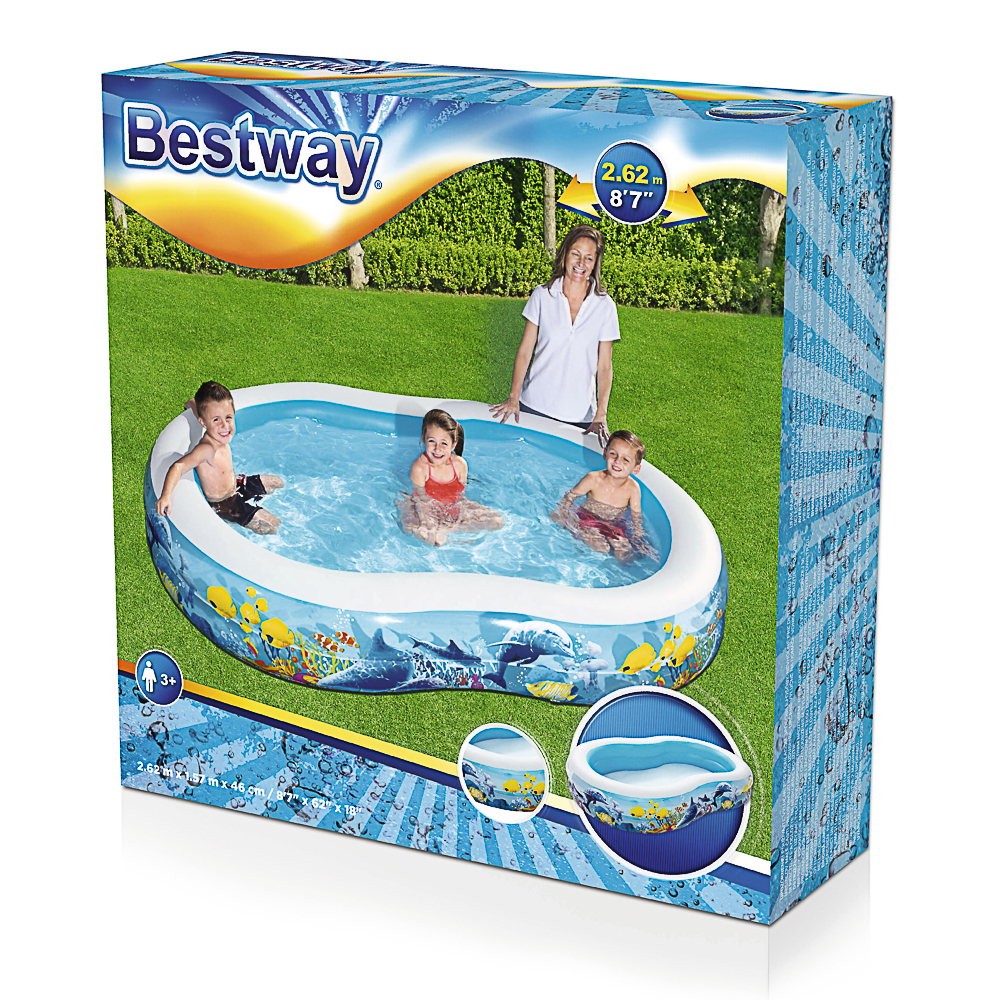 BESTWAY Семейный бассейн FISH 'N FRIENDS, 262x157х46см, 54118, арт.№ 013-051