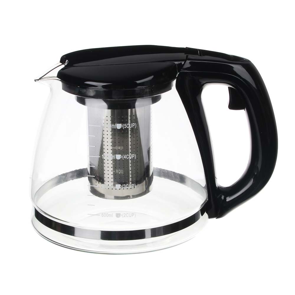 VETTA Чайник заварочный 1500мл с измерительной шкалой, ситечко из нержавеющей стали, стекло, арт.№ 850-143