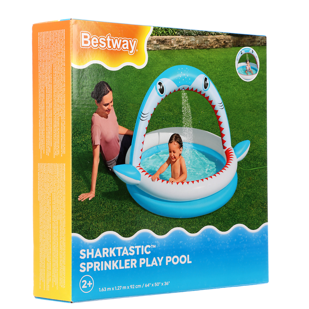 BESTWAY Игровой бассейн с брызгалкой SHARKTASTIC, 163x127x92см, до 3-х лет, 53157, арт.№ 013-069
