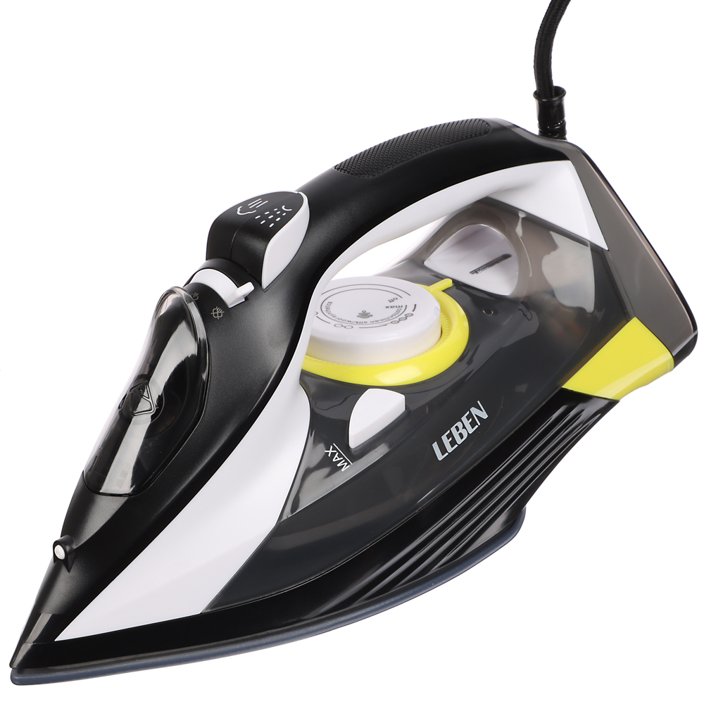 LEBEN Утюг с отпаривателем, 2200 Вт, подошва - керамическое покрытие, отчистка, бак 300 мл, арт.№ 249-049