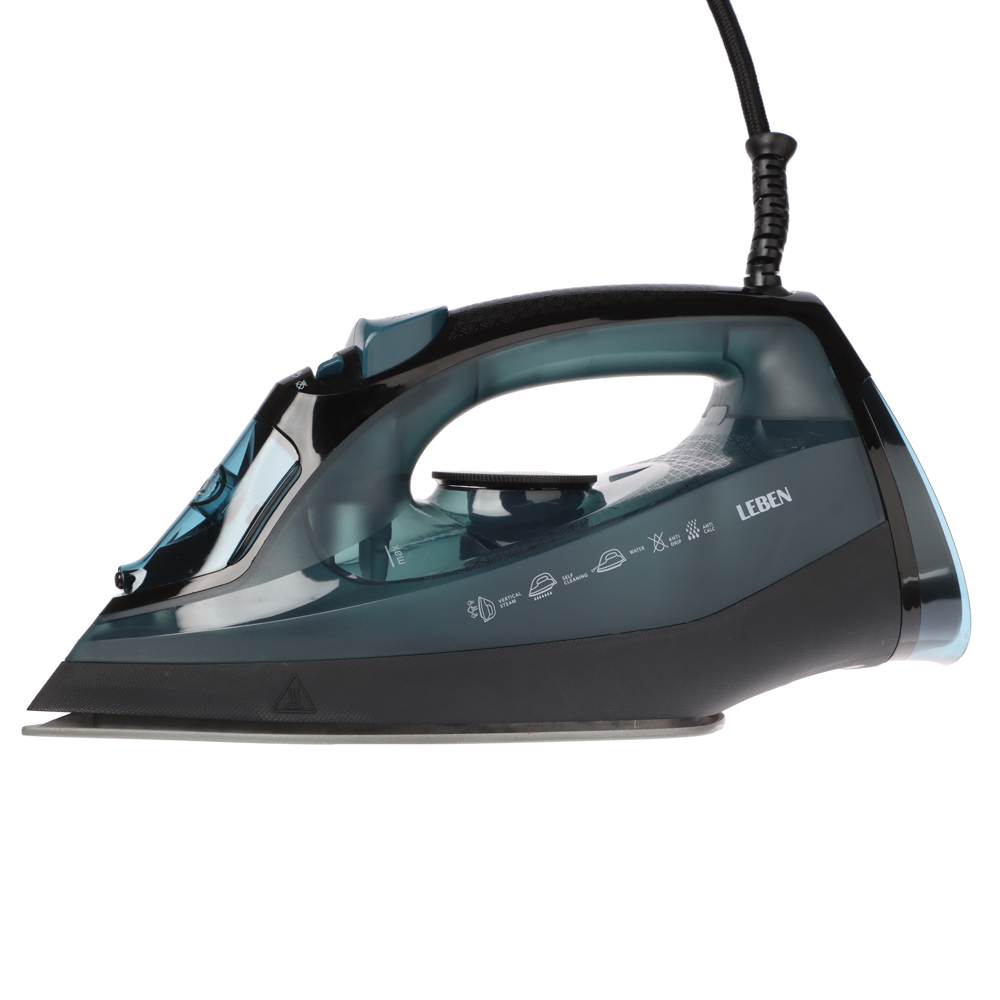 LEBEN Утюг с отпаривателем, 2200 Вт, подошва - керам. покрытие, антикапля, антинакипь, бак 280 мл, арт.№ 249-050