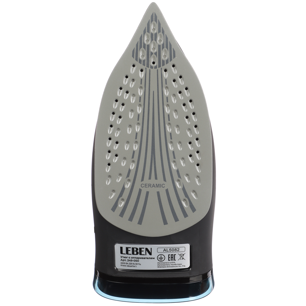LEBEN Утюг с отпаривателем, 2200 Вт, подошва - керам. покрытие, антикапля, антинакипь, бак 280 мл, арт.№ 249-050