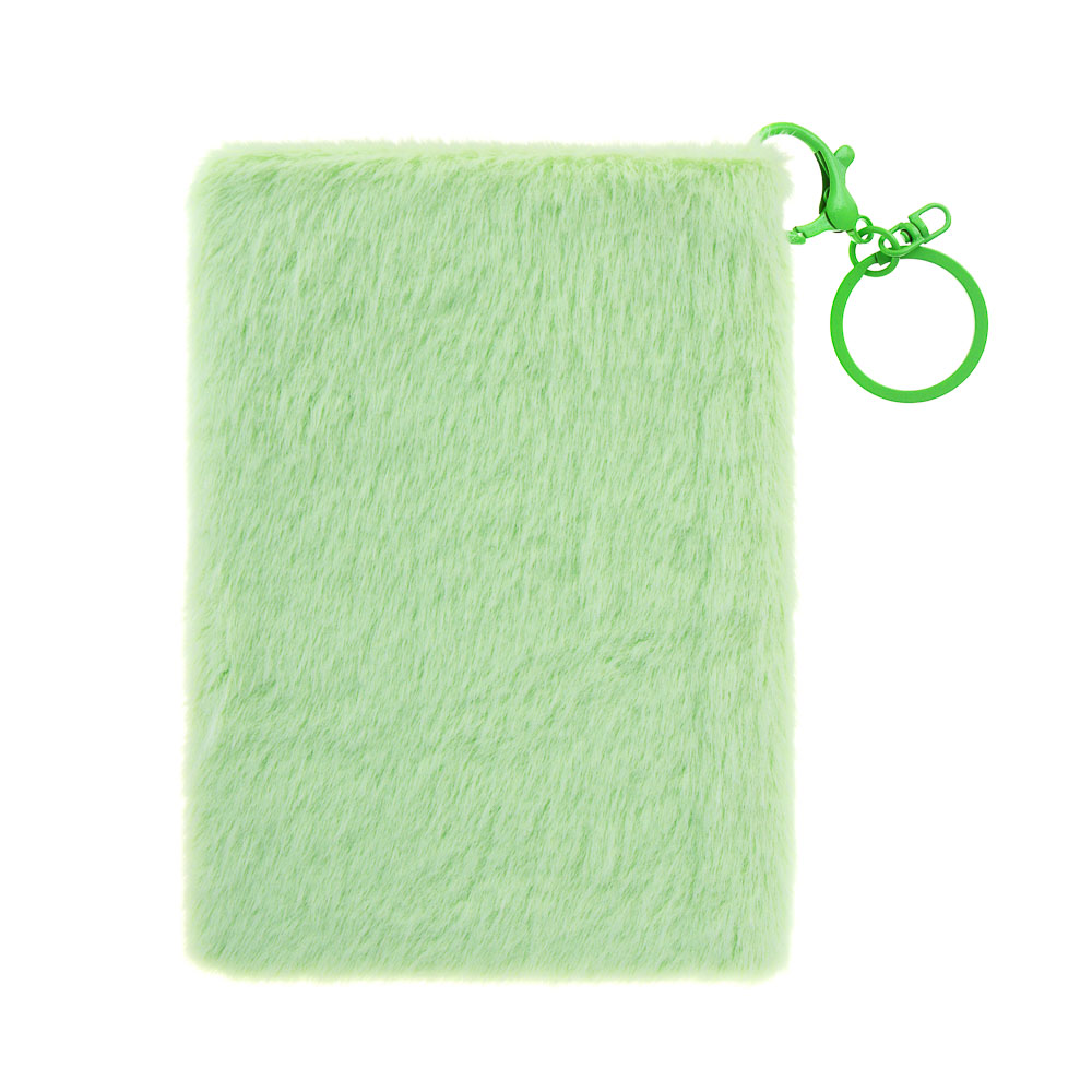 Записная книжка с карабином, 11x14,8см, 96л, полиэстер, плюш, аппликация, 4 дизайна, арт.№ 574-073