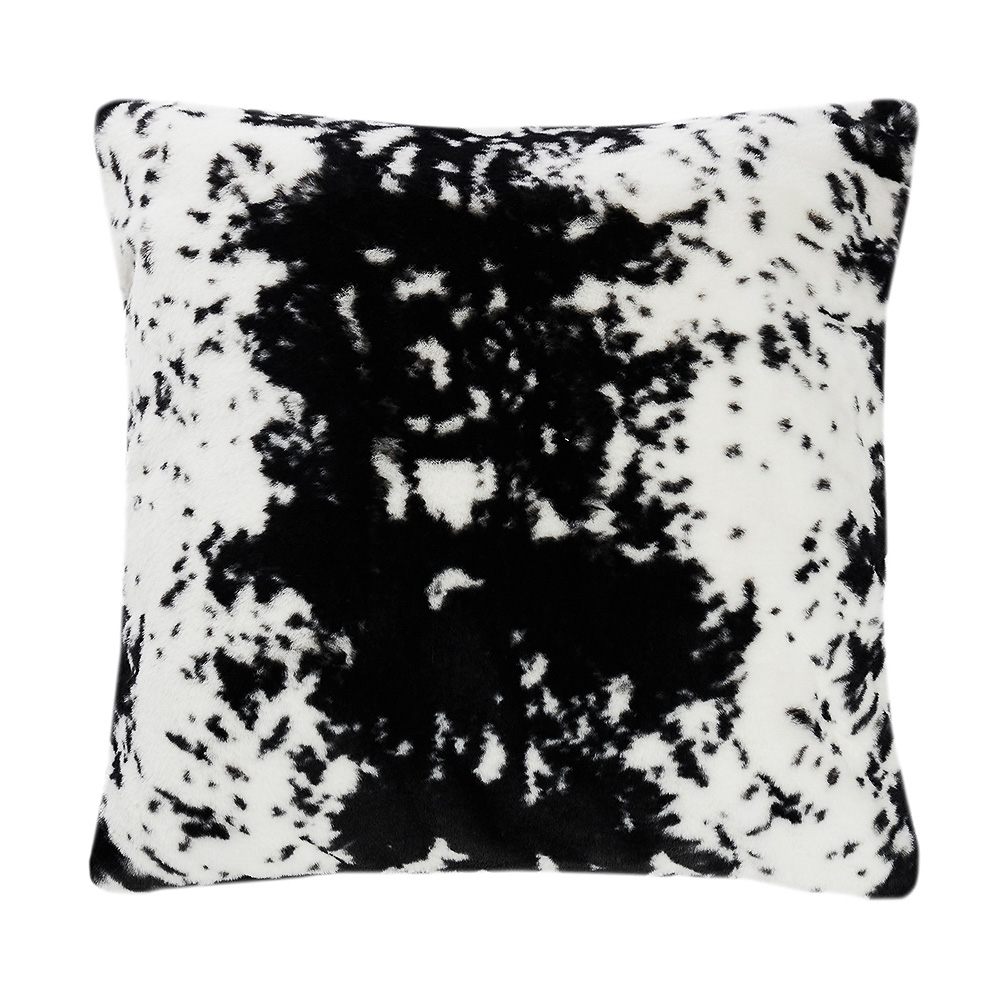 BY STAS MIKHAILOV Чехол для подушки меховой 50х50см, полиэстер, черно-белый, арт.№ 497-067