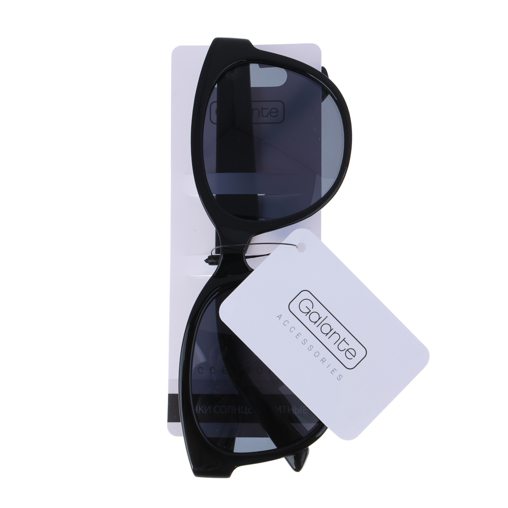 GALANTE Очки солнцезащитные, пластик, 142x45мм, черные, арт.24-28, арт.№ 304-030