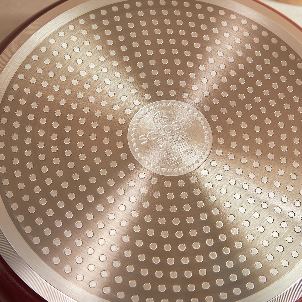 SATOSHI Ла Мери Сотейник литой 4,3л d=28х8см, с крышкой, антипригарное покрытие мрамор, индукция, арт.№ 846-488