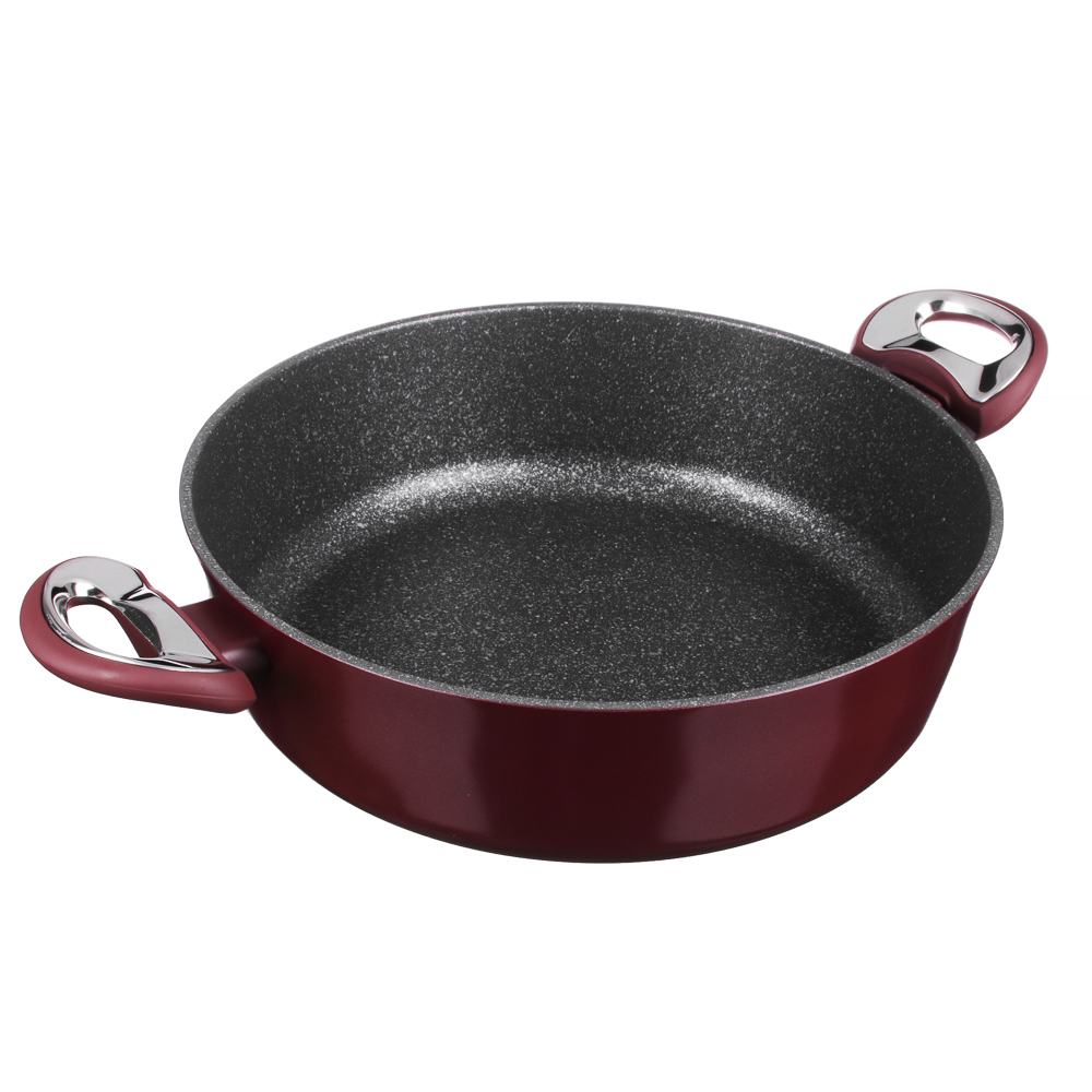 SATOSHI Ла Мери Сотейник литой 4,3л d=28х8см, с крышкой, антипригарное покрытие мрамор, индукция, арт.№ 846-488