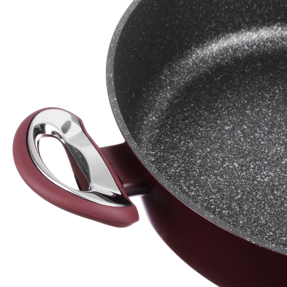 SATOSHI Ла Мери Сотейник литой 4,3л d=28х8см, с крышкой, антипригарное покрытие мрамор, индукция, арт.№ 846-488