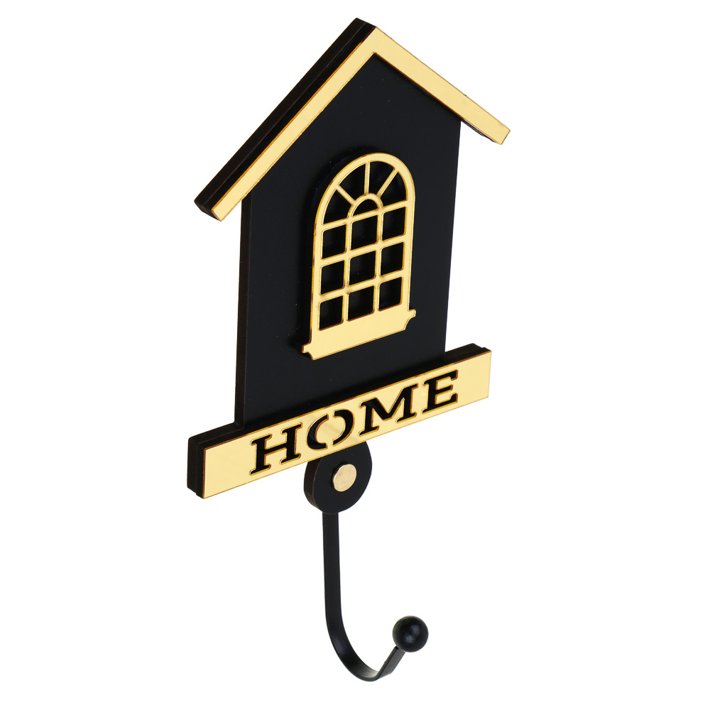 Крючок декоративный Home, 16х11,5 см, МДФ, металл, арт.№ 510-196