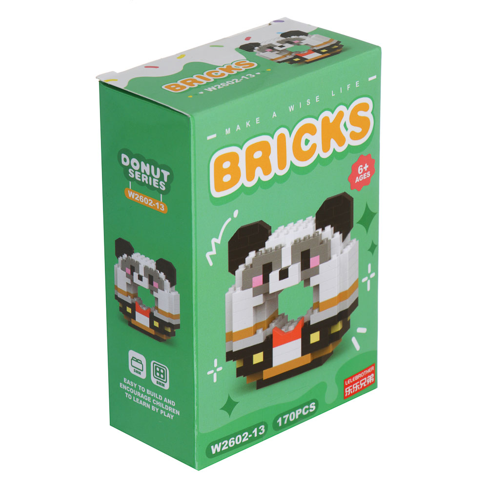 Конструктор мини 3D "ЗвероПончик", ABS, 7,8х4,1х11,3см, 12 видов, арт.№ 858-073