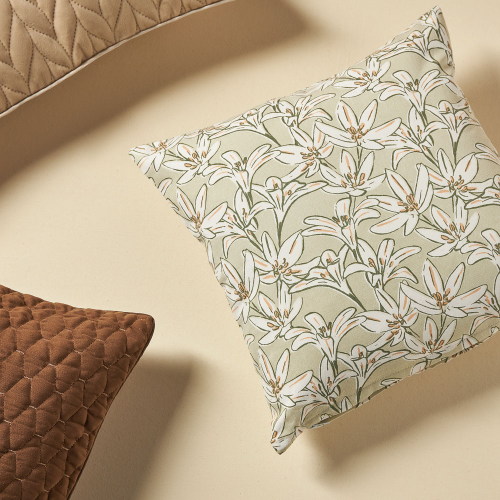 PROVANCE Эвкалипт Чехол для подушки 40х40см, 100% хлопок, зелёный, арт.№ 497-001