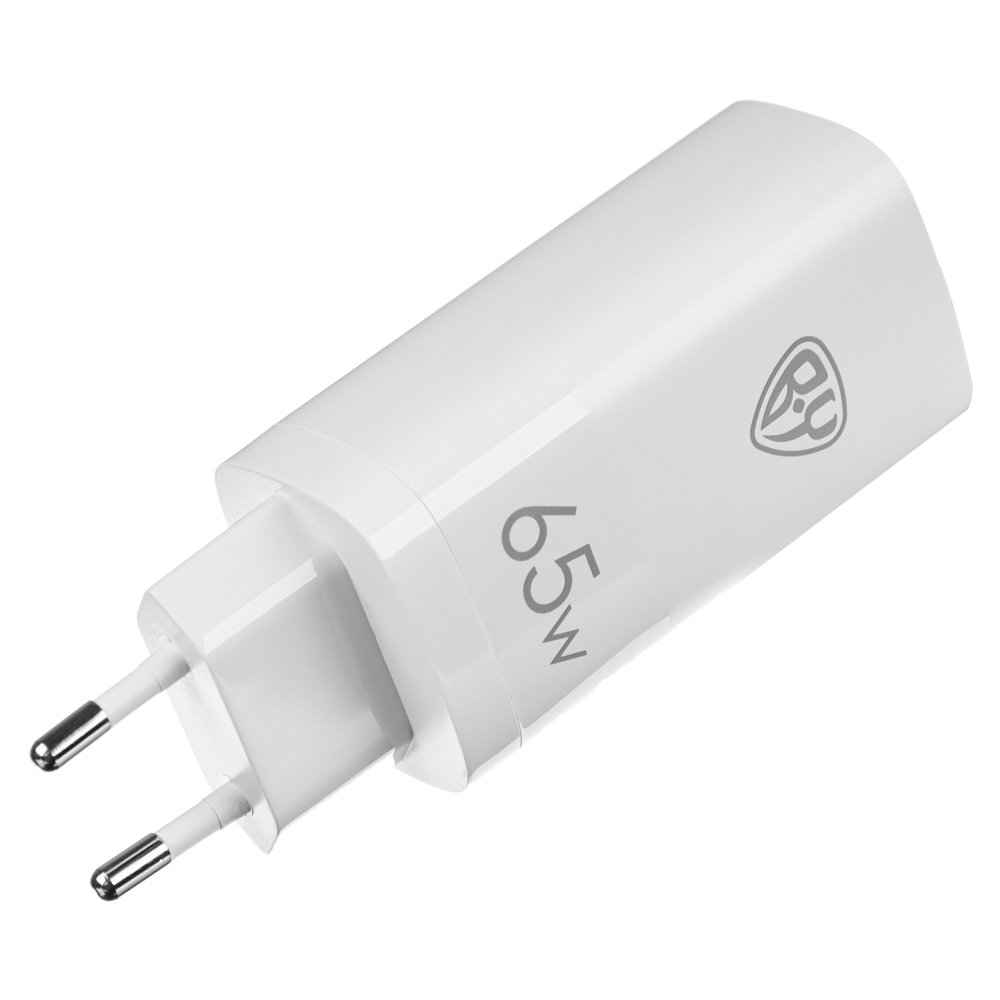 Сетевое зарядное устройство BY, Быстрая зарядка QC4.0+PD, GaN, 1xUSB, 2xType-C 65W, арт.№ 916-243
